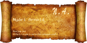 Nyári Arnold névjegykártya
